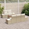 vidaXL Tuinbankenset met opslag 6 pcs Beige en Cr&egrave;me poly rattan