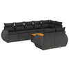 vidaXL 9-delige Loungeset met kussens poly rattan zwart