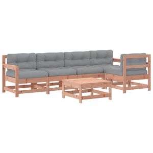 vidaXL 6-delige Loungeset met kussens massief douglashout