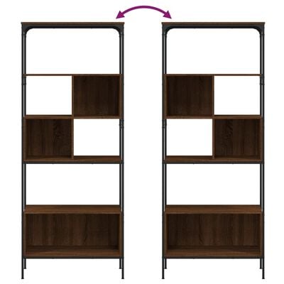 vidaXL Boekenkast 5-laags 76x33x188,5 cm bewerkt hout bruineikenkleur