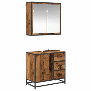 vidaXL Badkamermeubelset met lade 2 pcs Oud Hout Bewerkt hout