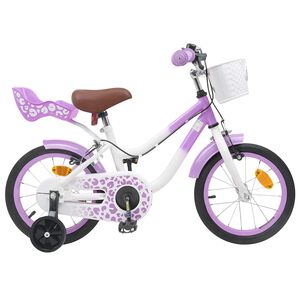 vidaXL Kinderfiets Met Zijwieltjes 12 Inch voor 2-4 jaar oud Paars
