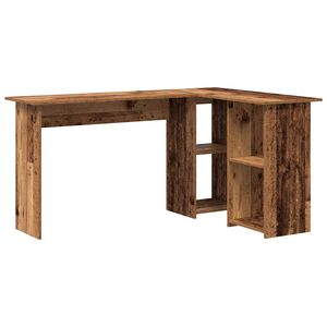 vidaXL Bureau Oud Hout 142 x 102 x 73 cm Bewerkt hout