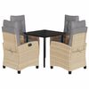 vidaXL 5-delige Tuinset met kussens poly rattan gemengd beige