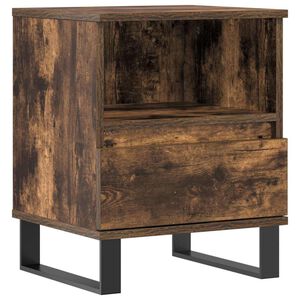 vidaXL Nachtkastje 40x35x50 cm bewerkt hout gerookt eikenkleurig