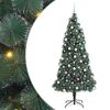 vidaXL Kunstmatige voorverlichte kerstboom met ballenset Groen 210 cm