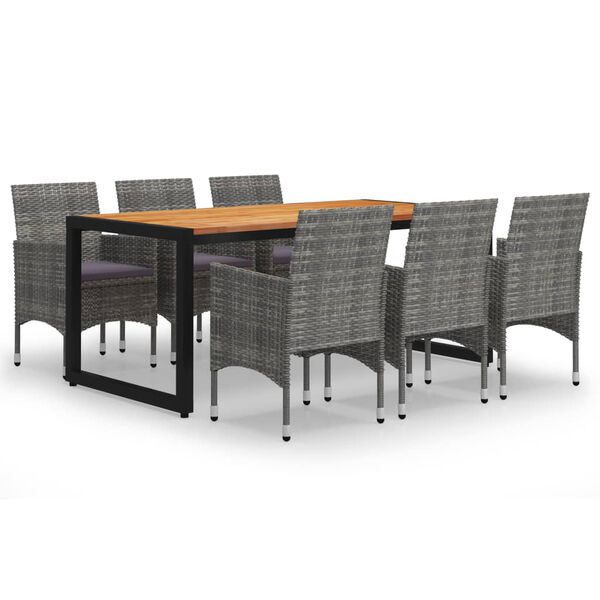 vidaXL 7-delige Tuinset grijs