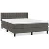 vidaXL Boxspring met matras fluweel donkergrijs 140x200 cm