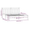 vidaXL Bedframe massief hout wit 135x190 cm