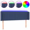 vidaXL Hoofdbord LED 147x16x78/88 cm stof blauw
