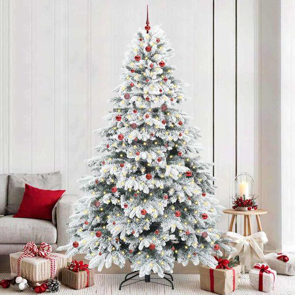 vidaXL Kunstkerstboom met 300 LED met standaard Wit 240 cm PE en PVC