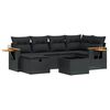 vidaXL 7-delige Loungeset met kussens poly rattan zwart
