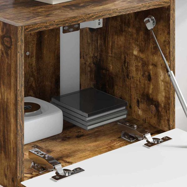 vidaXL TV Wandkast Gerookt eiken 60 x 31 x 29.5 cm Bewerkt hout