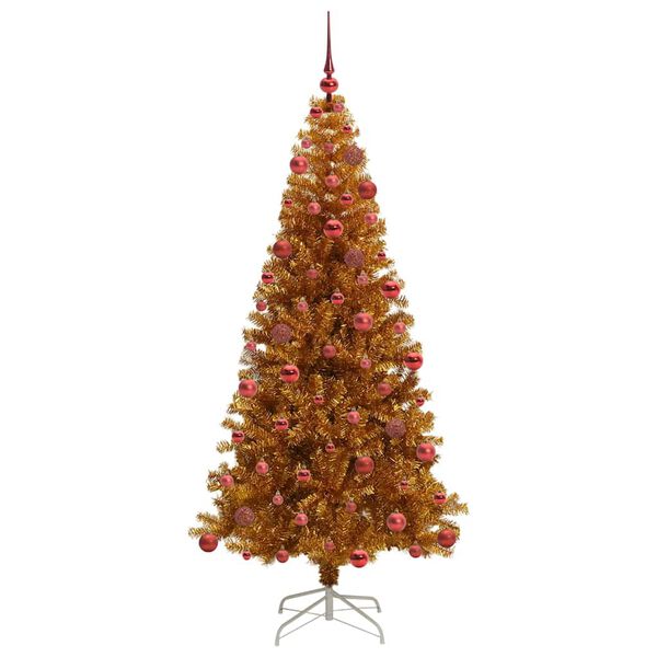 vidaXL Kerstboom met 300 LED met standaard Goud 180 cm PET
