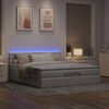 vidaXL Bed poef met matras en LED's 180x200 cm stof taupe