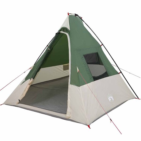 vidaXL Tipi Tent met dak met opslag Groen 383 x 338 x 217 cm taft