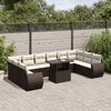 vidaXL 11-delige Loungeset met kussens poly rattan bruin