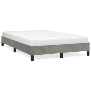 vidaXL Bedframe zonder matras 120x190 cm fluweel lichtgrijs