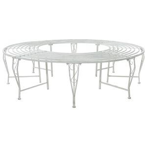 vidaXL Boom bank 8-Aantal zitplaatsen &Oslash; 160 x 44 cm Staal Antiek wit