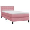 vidaXL Boxspring met matras fluweel roze 80x210 cm