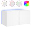 vidaXL Tv-wandmeubel met LED-verlichting 80x35x41 cm wit