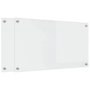 vidaXL Keuken Achterwand 2 pcs Doorzichtig 90 x 50 cm gehard glas