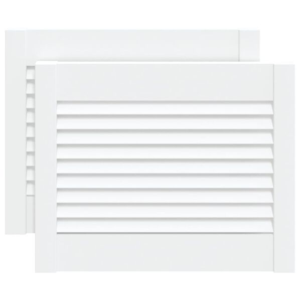vidaXL Kastdeuren met lamellen 2 st 39,5x49,4 cm grenenhout wit