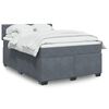 vidaXL Boxspring met matras fluweel donkergrijs 140x200 cm