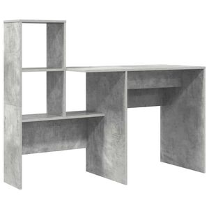vidaXL Bureau Beton Grijs Bewerkt hout 131,5 x 50 x 106,5 cm