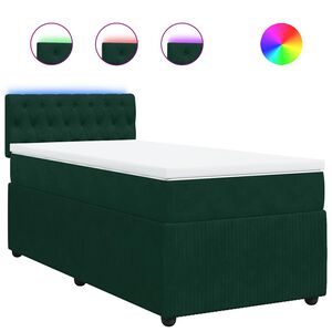 vidaXL Boxspring met matras fluweel donkergroen 80x200 cm