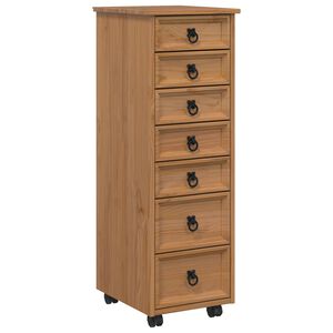 vidaXL Rolkast met lades CORONA Massief grenenhout en engineered wood