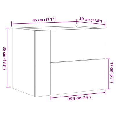 vidaXL Nachtkastjes 2 st wandgemonteerd 45x30x35 cm wit