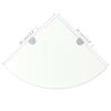 vidaXL Hoekschap met chromen dragers transparant 35x35 cm glas