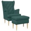 vidaXL Fauteuil met Voetenbank 2 st Donkergroen Stof