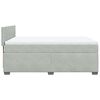 vidaXL Boxspring met matras fluweel lichtgrijs 140x190 cm