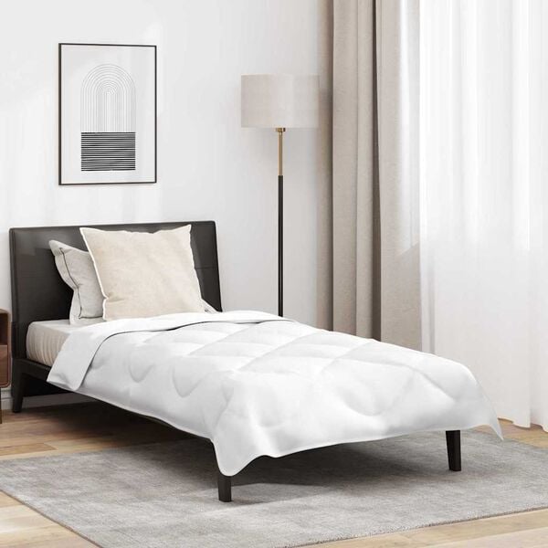 vidaXL Dekbed met kussen 2 pcs Wit Microvezel