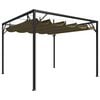 vidaXL Tuinprieel met uittrekbaar dak 180 g/m&sup2; 3x3 m taupe