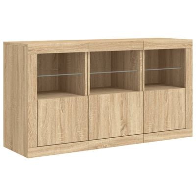 vidaXL Dressoir met LED-verlichting 123x37x67 cm sonoma eikenkleurig