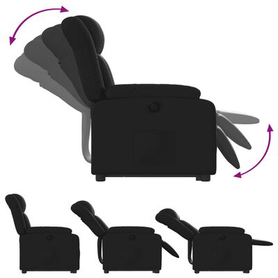 vidaXL Sta-op-stoel elektrisch kunstleer zwart