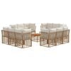 vidaXL Buiten bankenset 13 pcs Natuurlijk en Cr&egrave;me Wit Polyester