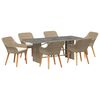 vidaXL Tuin eettafelset 7 st Beige poly rattan