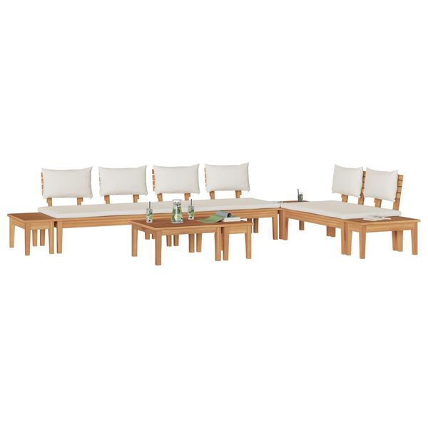 vidaXL Tuinbankenset 5 pcs Bruin en Cr&egrave;me