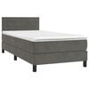 vidaXL Boxspring met matras en LED fluweel donkergrijs 90x190 cm