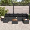 vidaXL Tuin Sofa Set met kussen 8 pcs Zwart Poly riet