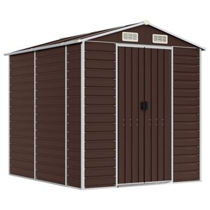 vidaXL Tuinhuis Bruin 191x215x198 cm Gegalvaniseerd Staal