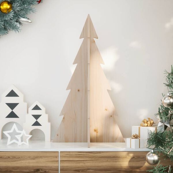 vidaXL Kerstdecoratie kerstboom 80 cm massief grenenhout