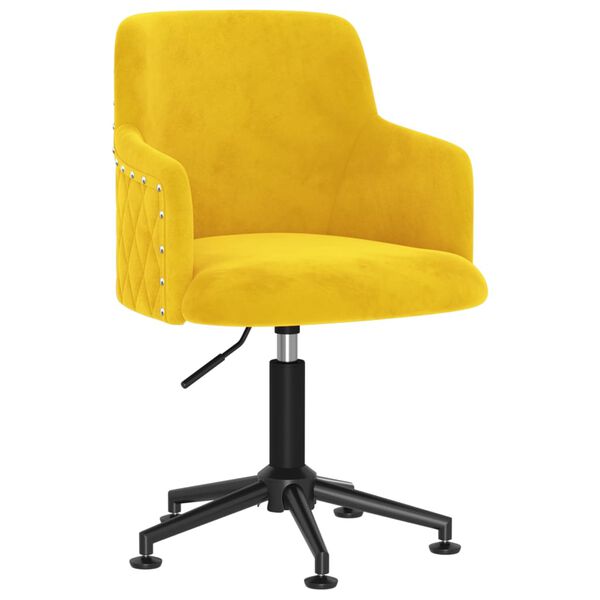 vidaXL Kantoorstoel draaibaar fluweel mosterdgeel