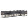 vidaXL 6-delige Loungeset met kussens poly rattan antracietkleurig
