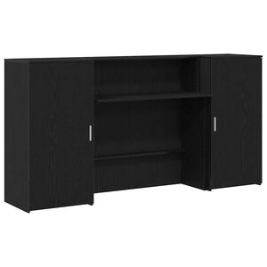 vidaXL Receptiebalie 200x50x103,5 cm bewerkt hout zwart eikenkleur
