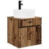 vidaXL Wandgemonteerde wastafelmeubel Oud hout 49 x 44,5 x 65 cm